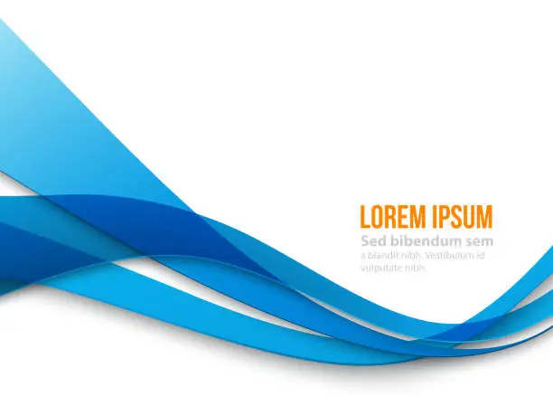 Vector illustration of Abstract curved lines background. Template brochure design