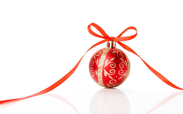 istock Red Christmas ball with ribbon and bow. 1178920054