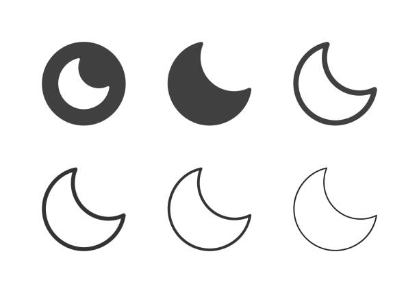 Crescent Moon Icons - Multi Series Crescent Moon Icons Multi Series Vector EPS File. crescent moon stock illustrations