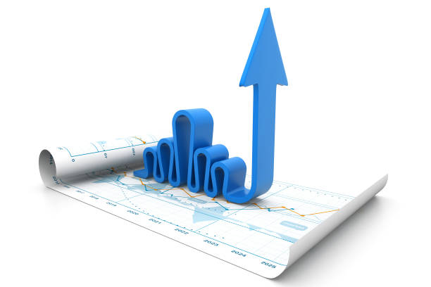 istock Economical stock market graph. 3d illustration 1178934839