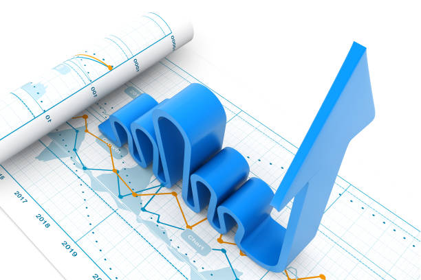 Economical stock market graph. 3d illustration
