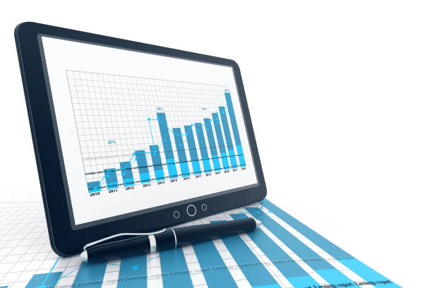 Economical stock market graph. 3d illustration