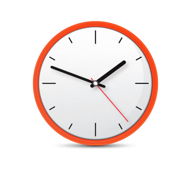 istock Orange clock on an isolated white background stock photo 1178935357