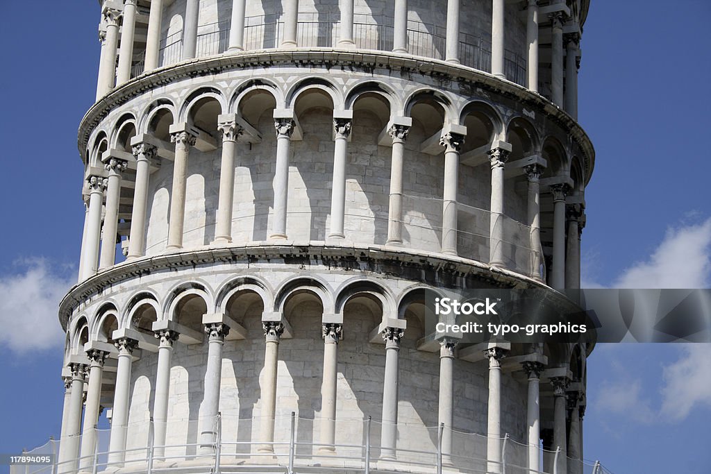 Detalhe da Leaning Tower, Pisa - Foto de stock de Anos 1100 royalty-free