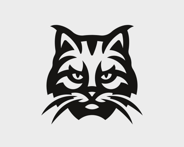 логотип головы lynx. бобкэт эмблема дизайн редактируется для вашего бизнеса. векторная иллюстрация. - американская рысь stock illustrations