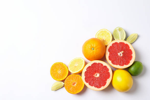 istock Composition with vegetables and fruits on white background, space for text 1178944831