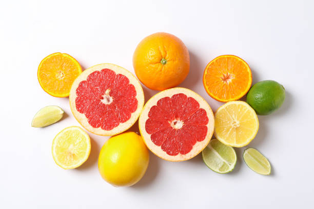 istock Composition with vegetables and fruits on white background, space for text 1178945801