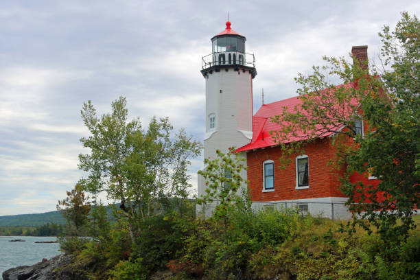 Eagle Harbor Lighthouse built in 1871 , still operating on the Keweenaw Peninsula