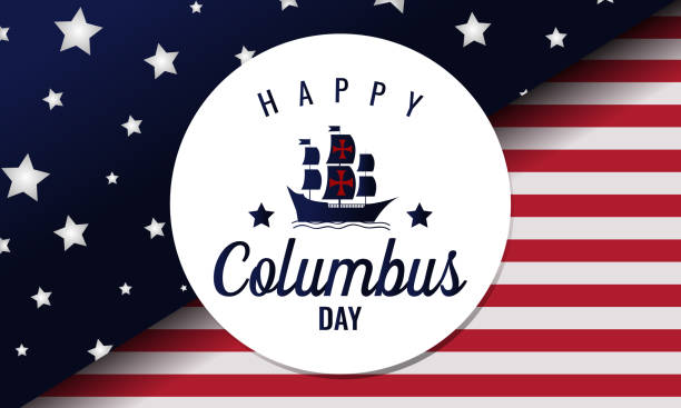 Columbus day vector art illustration