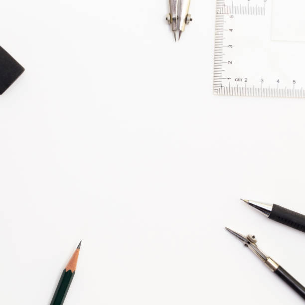istock Background with white paper, pencils and eraser. Workplace for the painter. Background to display the logo and lettering. copyspace, space for text. the blogger instrument. Office tools. 1178948816