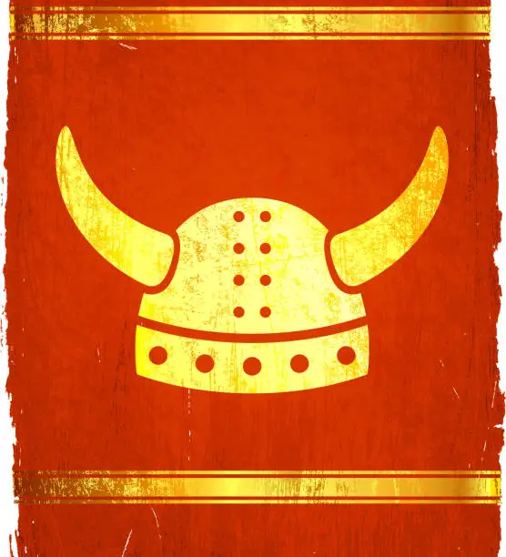 Vector illustration of viking hat on royalty free vector Background