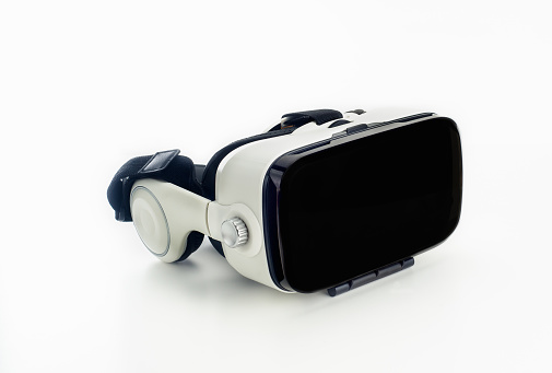 Virtual reality helmet isolated on white background