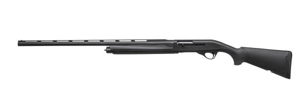 istock Modern semi-automatic left-handed shotgun isolate on white background. Modern weapons on a light background. 1178953724