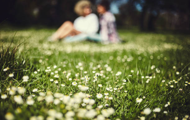 Shot of an unrecognizable couple sitting on the lawn