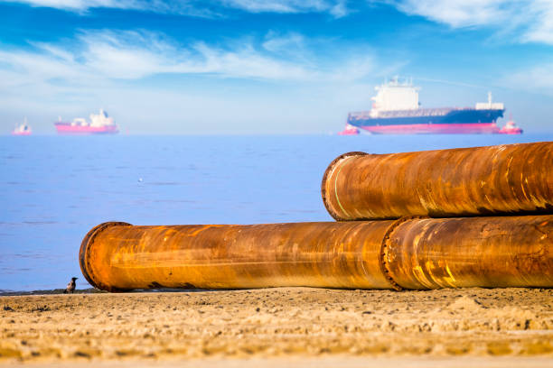 istock Construction of a pipeline at the seaside 1178956096