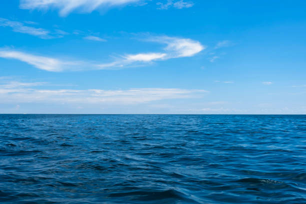 The ocean front and the Seascape. Blue sky and white cloud
