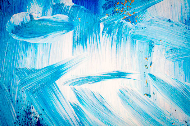 istock Blue and white abstract art painting 1178957945