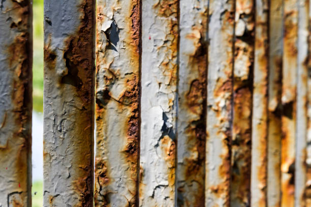 istock Close up of rusty iron bridge railing. 1178958179