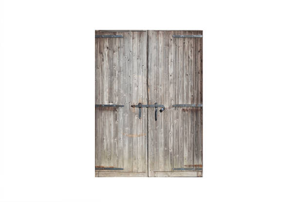 istock Old weathered wooden gate isolated 1178959517