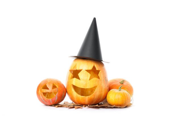 istock Halloween decorative pumpkins isolated on white background 1178960166