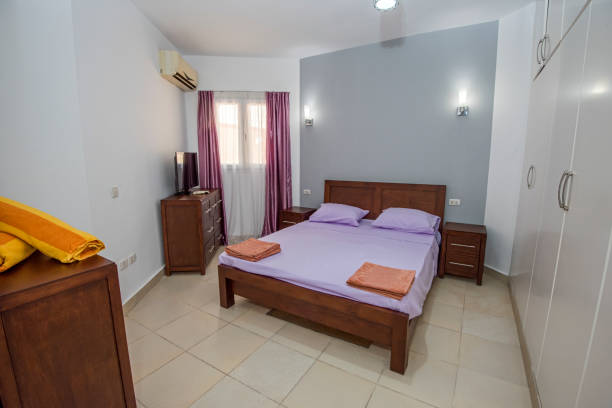 istock Interior design of bedroom in house 1178960771