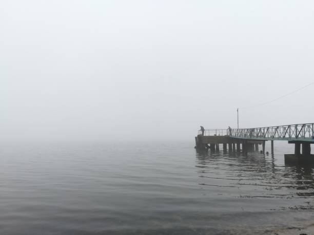 istock Pier, haze over the river.Natural calm and silence 1178962191