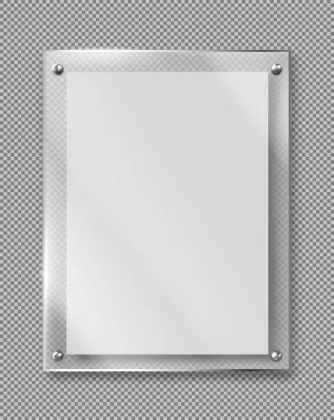 Vector illustration of Blank poster, banner glass frame realistic vector