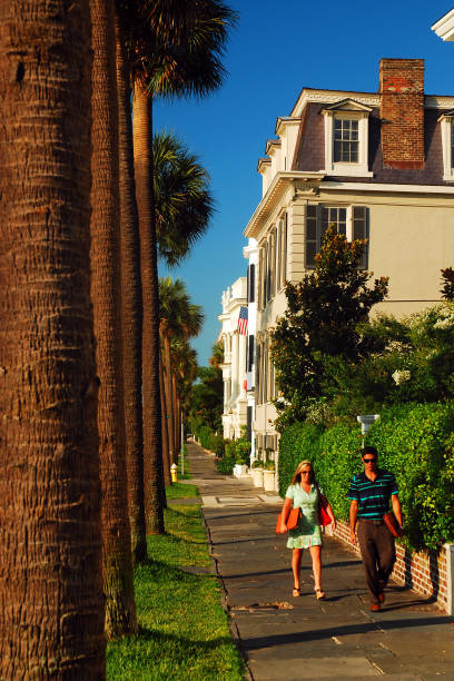 ロマンチックなチャールストン、scの中を歩く - day vertical palmetto south carolina ストックフォトと画像