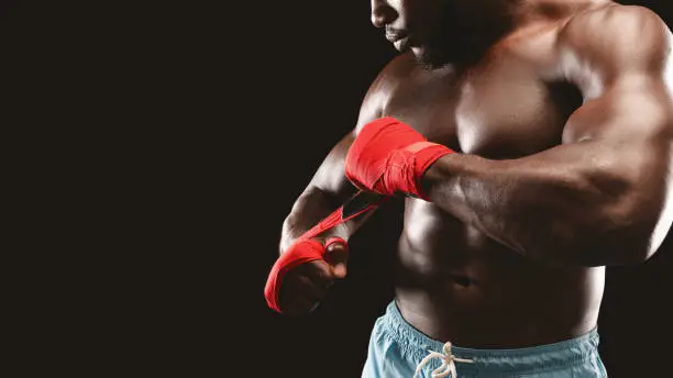 Photo of Close up of fighter getting ready for competitions