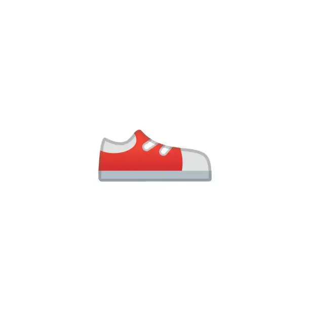Vector illustration of Running Shoe Vector Icon. Isolated Running Sports, Training Shoe, Snickers Emoji, Emoticon Illustration - Vector