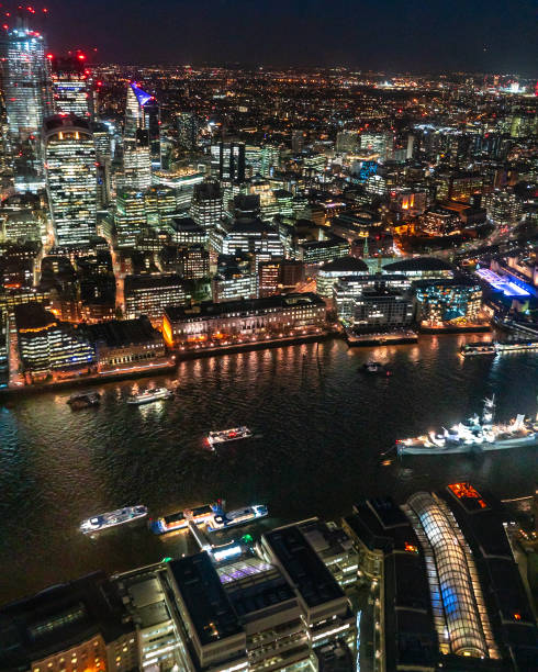 Night photos of London City skyline. Urban photos.