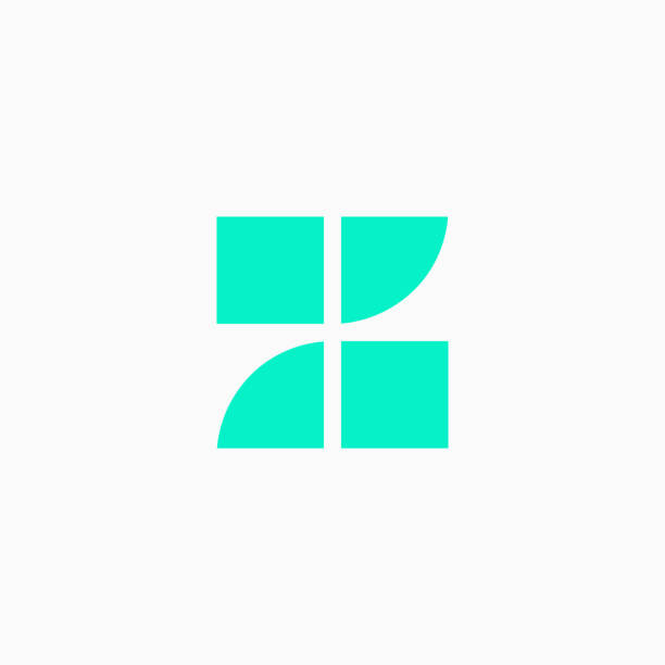 ベクトル ロゴ レター グリーン ブルー ブロック 小文字 z - アルファベットのz点のイラスト素材／クリップアート素材／マンガ素材／アイコン素材