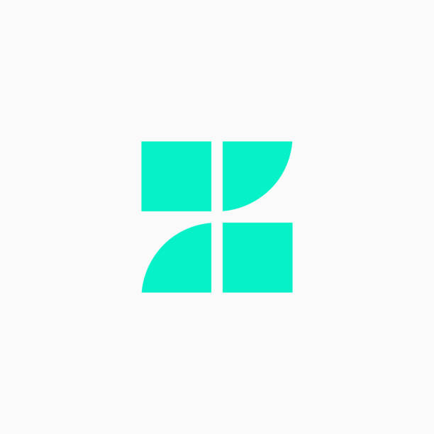 Vector Logo Letter Green Blue Blocks Lowercase Z Modern Vector Logo Letter Z. Z Green Blue Lowercase Blocks Cube Letter Design Vector letter z stock illustrations