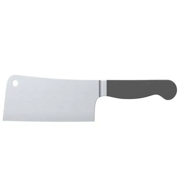 3D rendering illustration of a cleaver knife kitchen utensil