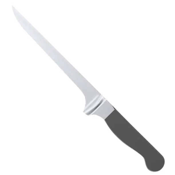 3D rendering illustration of a fillet knife kitchen utensil