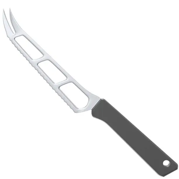 3D rendering illustration of a knife for soft cheese kitchen utensil