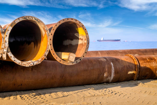 istock Construction of a pipeline at the seaside 1178979384