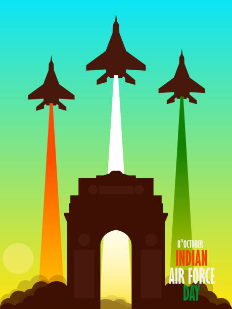 8th October Indian Air Force Day illustration in vector file 8th October Indian Air Force Day illustration in vector file Indian Air Force Day stock illustrations