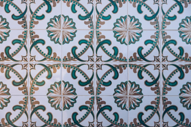 istock Azulejo is a form of Portuguese or Spanish painted, tin-glazed, ceramic tile work. Azulejos is traditional Portugese tiles in Aveiro. Architecture ornament. Aveiro, Portugal. 1178984801