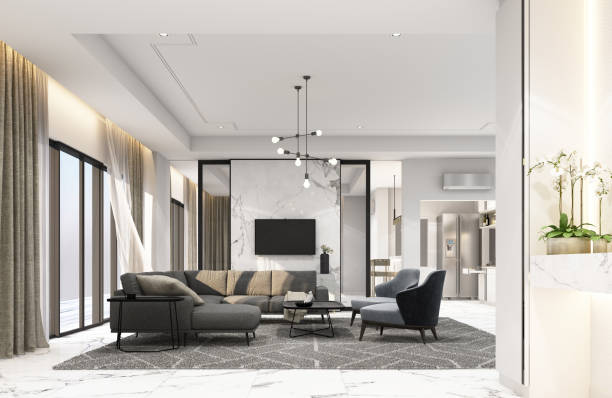 istock Interior living area in modern luxury style. 3D rendering 1178985447