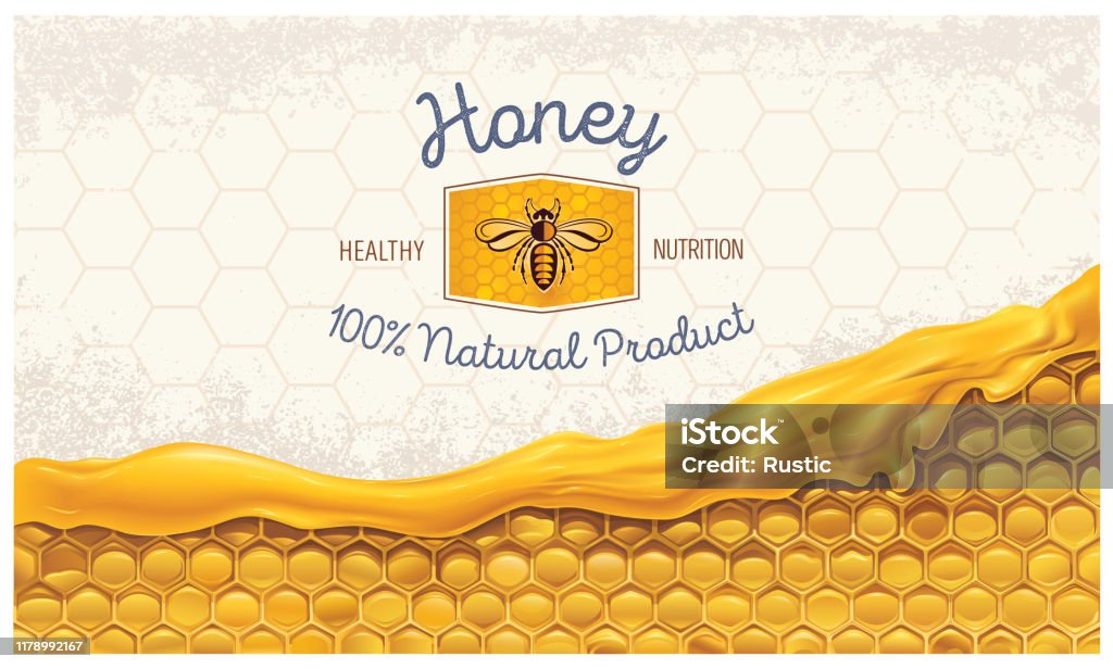 Honey Combs With Design Element Stock Illustration - Download ...
