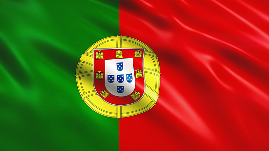 3d render Portugal Flag (Close-up)