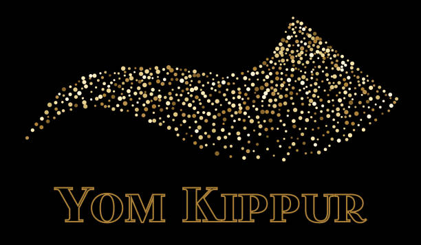поздравительная открытка shofar yom kippur, векторная иллюстрация. - yom kippur stock illustrations