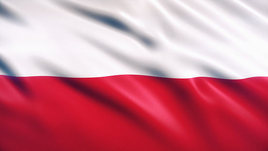 3d Render Poland Flag (Close-up)
