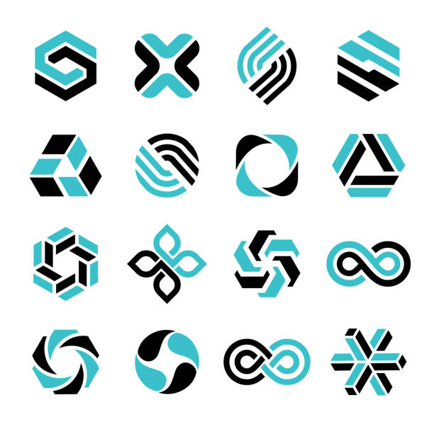 bildbanksillustrationer, clip art samt tecknat material och ikoner med logo typ element design - circularity icon