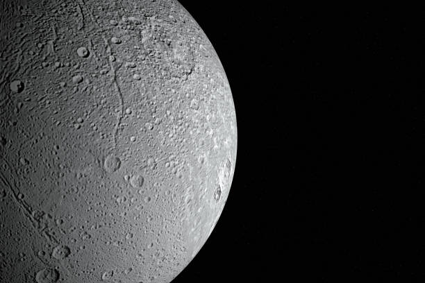 istock Dione - Moon of Saturn 1179002737