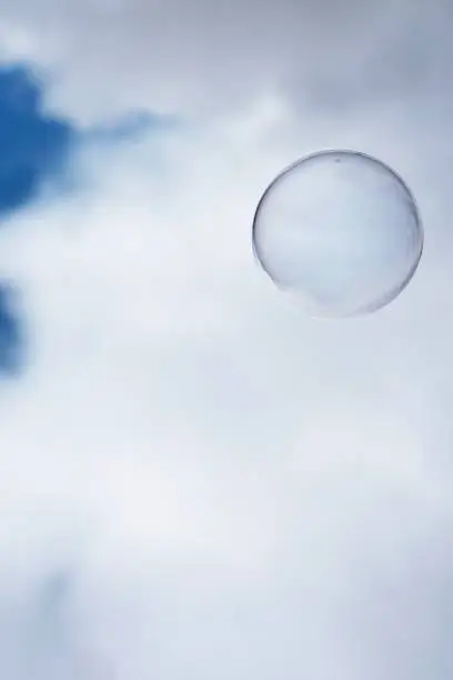 Soapbubble flying to the sky.