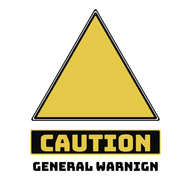 黒と黄色の三角形ハザード警告と注意道路標識一般的な警告テンプレート.記号付き .白い背景に隔離されています。注意・事故防止、注意通知、ベクトルイラスト - exclamation point alertness error message symbol点のイラスト素材／クリップアート素材／マンガ素材／アイコン素材