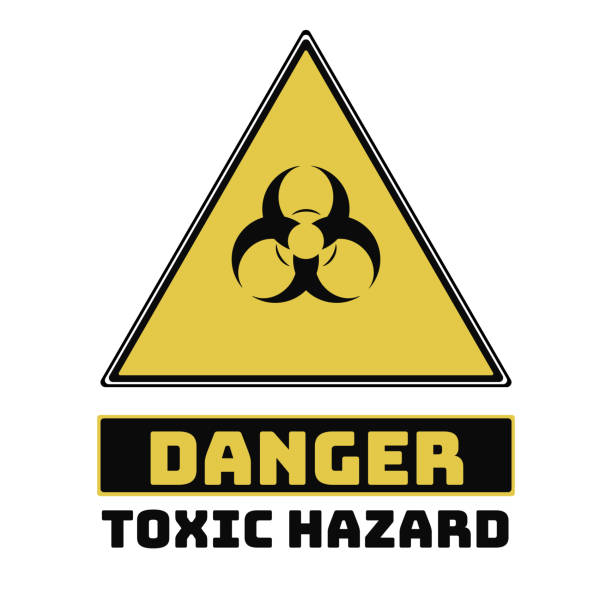 istock Black and yellow Triangle Hazard warning and attention road sign toxic symbol . With symbol . Isolated on white background. Caution or accident prevention, beware notification, vector illustration 1179005700