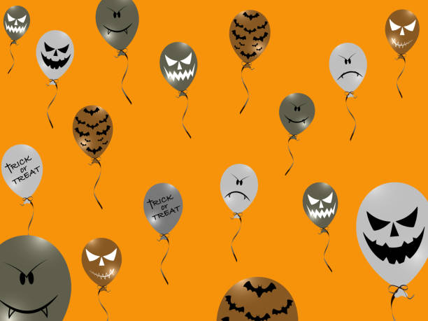 istock Spooky Happy Halloween poster, cartoon abstract background, for greeting and party invitation card, flyers, poster. Graphic vector illustrarion, cute character and sympols. Holiday postcards 1179005920